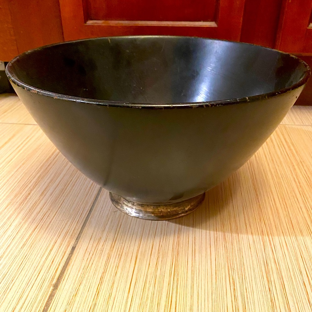 Fisher Mahogany Bowl With Sterling Base